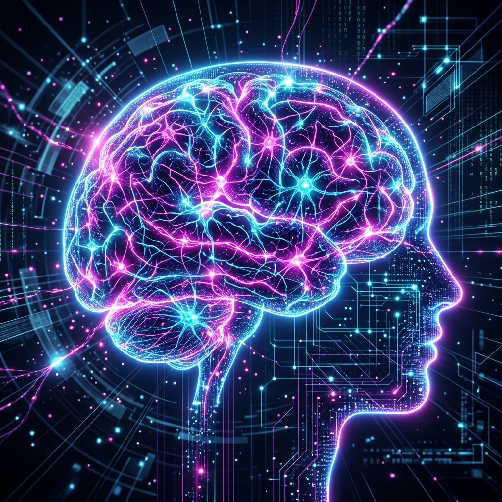 Neural network pathway visual representing deep learning models